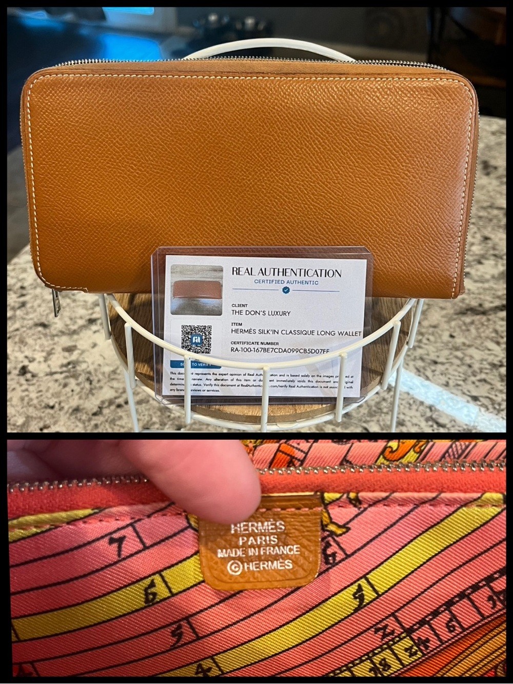 Hermès Silk’In Classique Long Wallet Authenticated